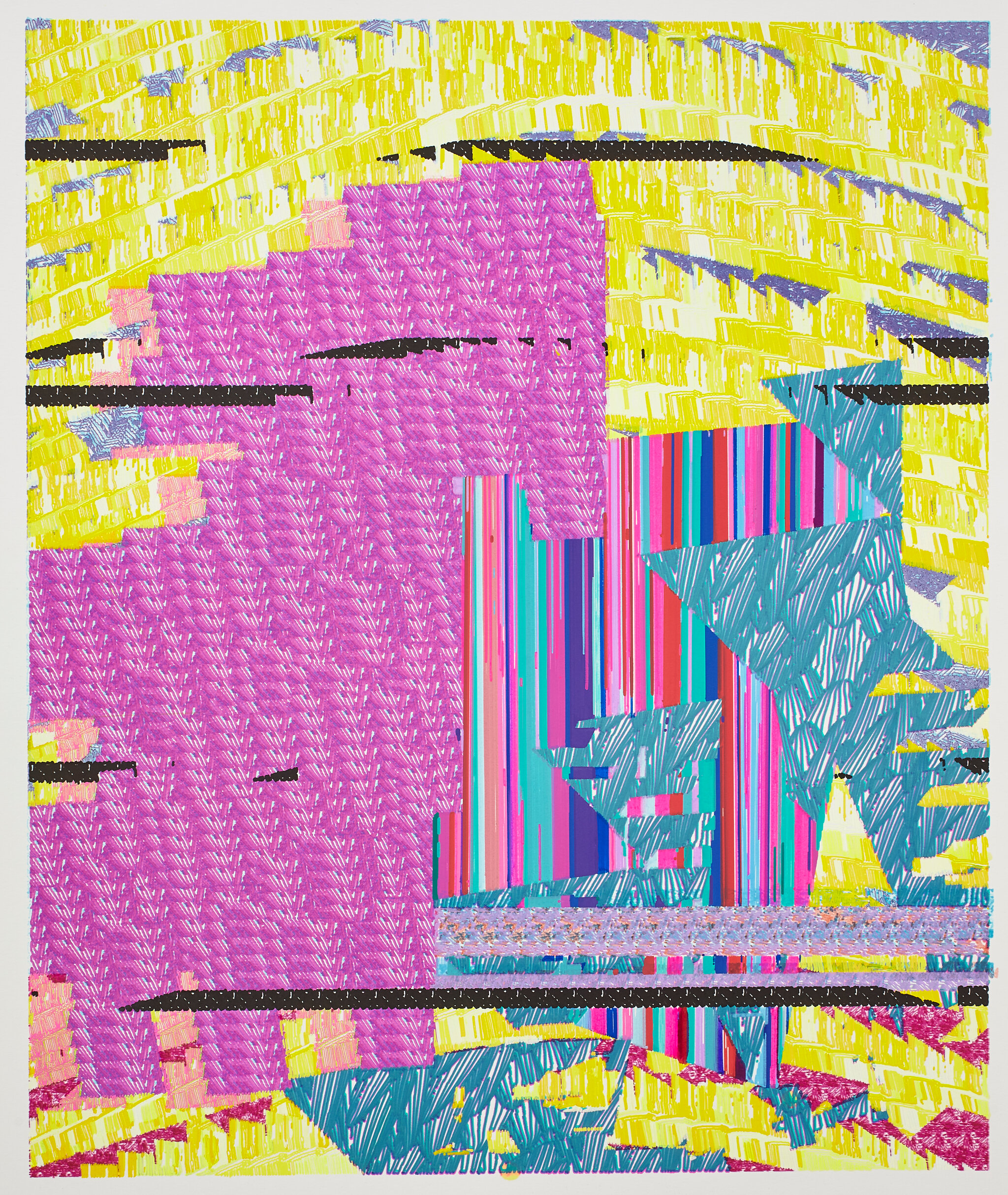 Tiny Head, 2025 Various ink and acrylic pens 300 gsm Hahnemühle Brittania pap…