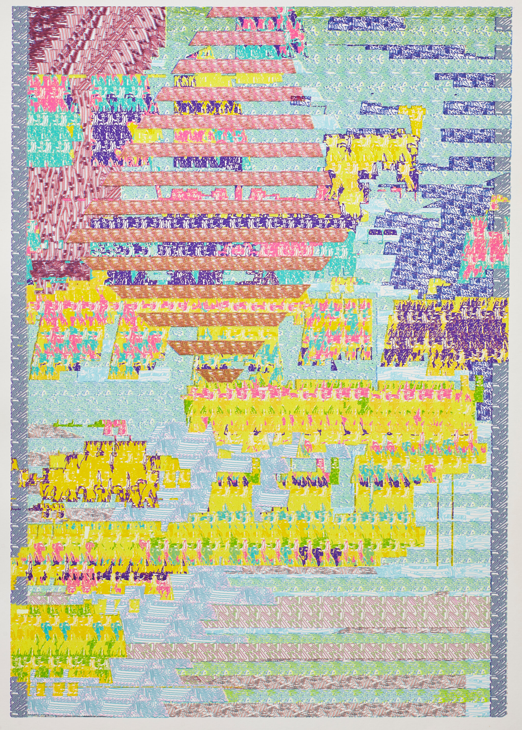 What They Do on TV, 2024 Various ink and acrylic pens 300 gsm Hahnemühle Brit…